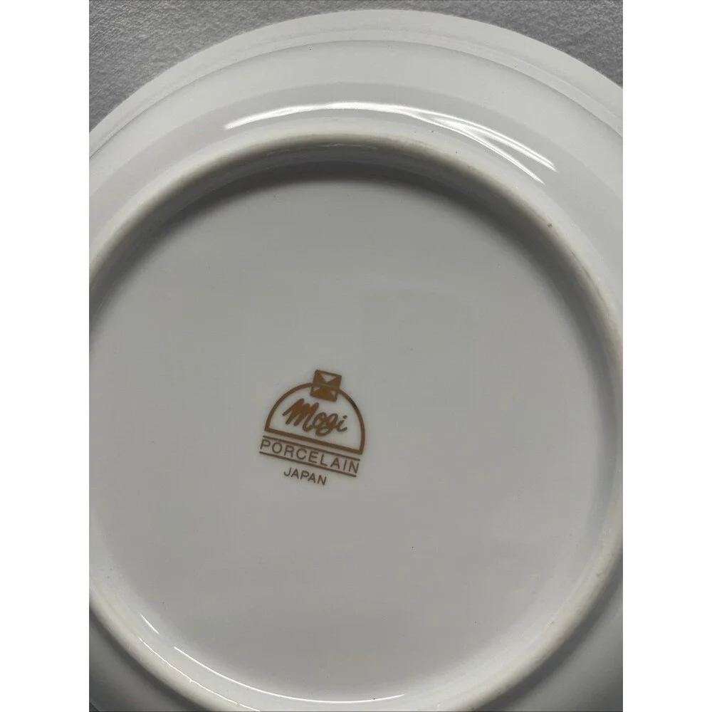 Vintage Porcelain Holly Serving Bowl Japan Mogi Christmas Gold Rim Holly 9 1/4